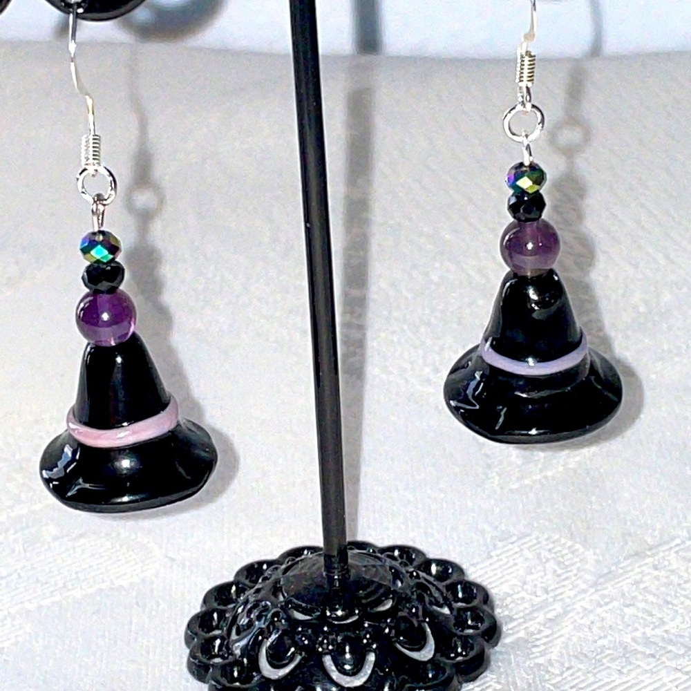 Witch Hat Earrings Handmade